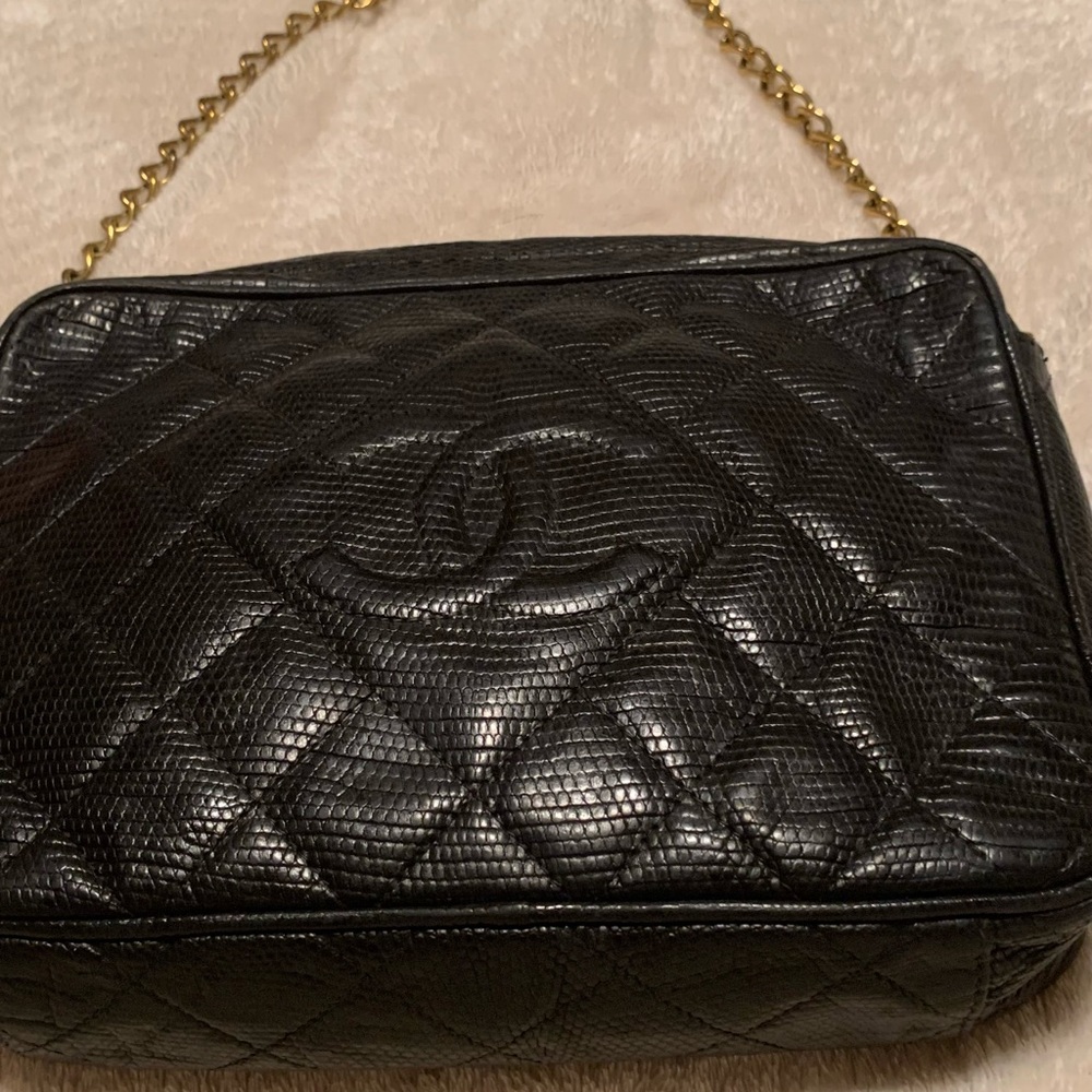 Chanel Caviar Pattern Camera Case Black - Vintage… - image 4
